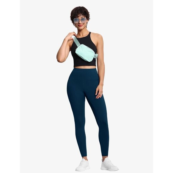 🆕Women Blue Tummy Control Leggings with Pockets High Waist Athletic Yoga Pants - Picture 6 of 6